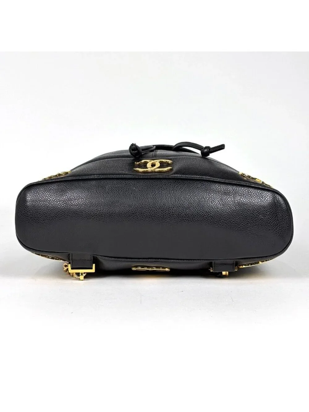 Chanel Backpack Triple CC Logo Caviar Leather Black